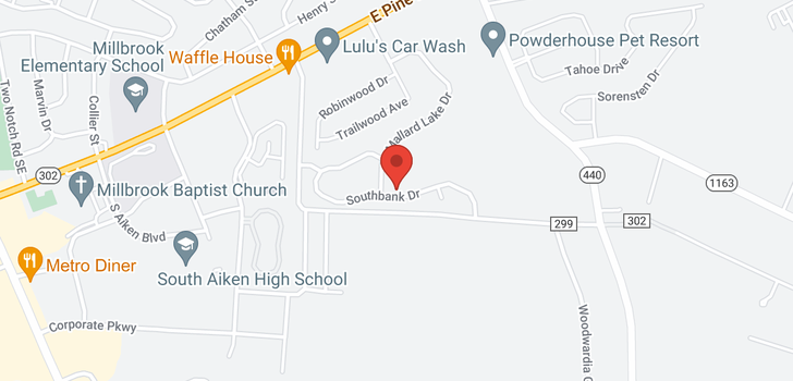 map of 305 Southbank Drive, Aiken, SC 29803